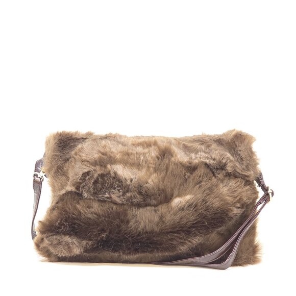💖ON TREND! Faux Fur Crossbody Bag Sable Brown - Picture 1 of 3